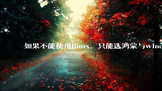 如果不能使用linux，只能选鸿蒙与windows，你会选哪个？