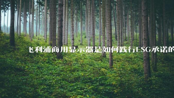飞利浦商用显示器是如何践行ESG承诺的？有哪些显示器有助于企业绿色发展？