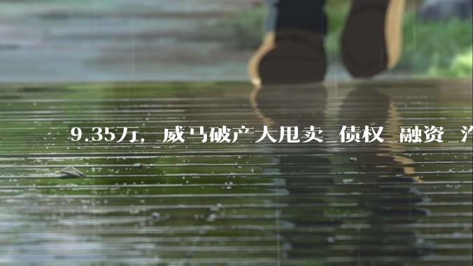 9.35万，威马破产大甩卖_债权_融资_汽车