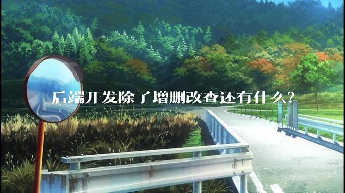后端开发除了增删改查还有什么？