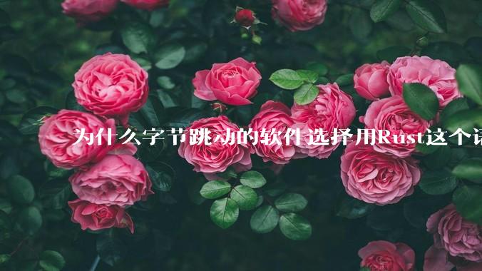 为什么字节跳动的软件选择用Rust这个语言写？